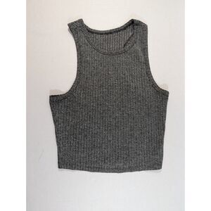 Grey Ribbed Crop Top women's M